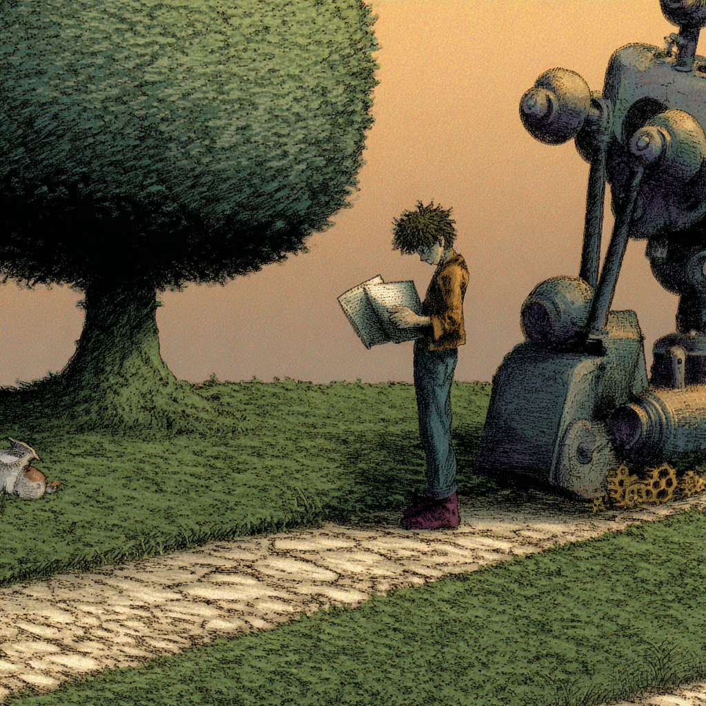 A calm reading garden